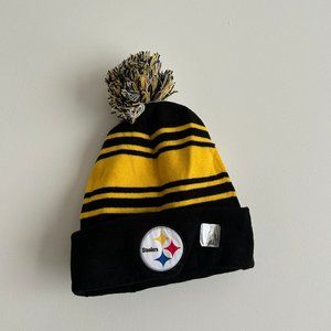 Pittsburgh Steelers Black Beanie Hat with Pompom